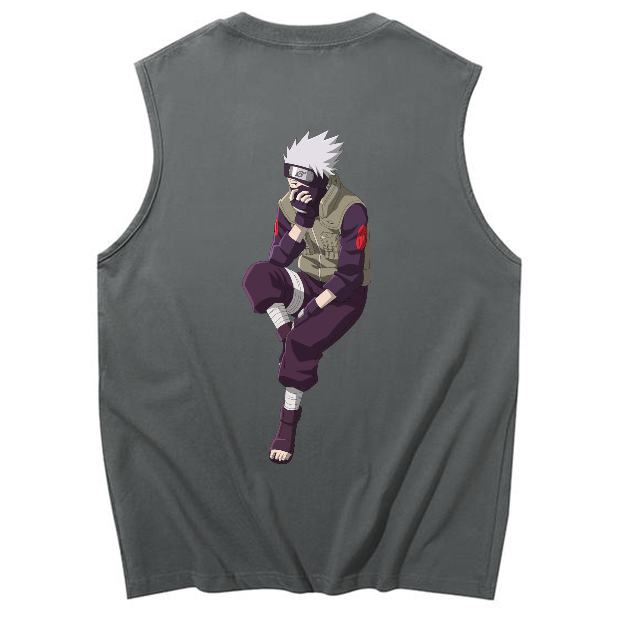 （画像用） NARUTO -ナルト- はたけ カカシ Hatake Kakashi コットン100％タンクトップ（背面プリント）
